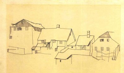 Row of Houses in Krumau by Egon Schiele